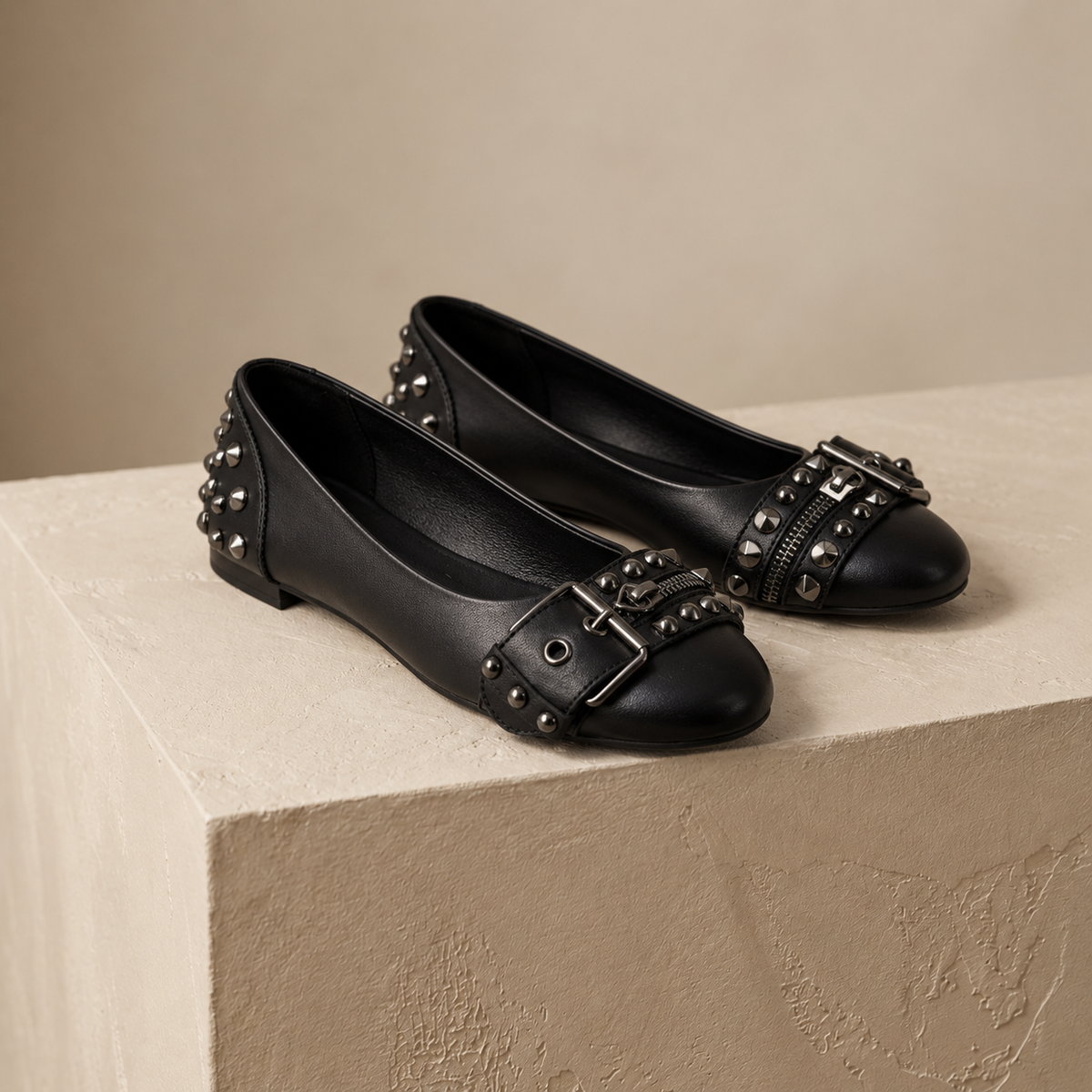 Nadine Women's Orthopedic Comfort Ballet Flats, Studded | Emory & Blanc
