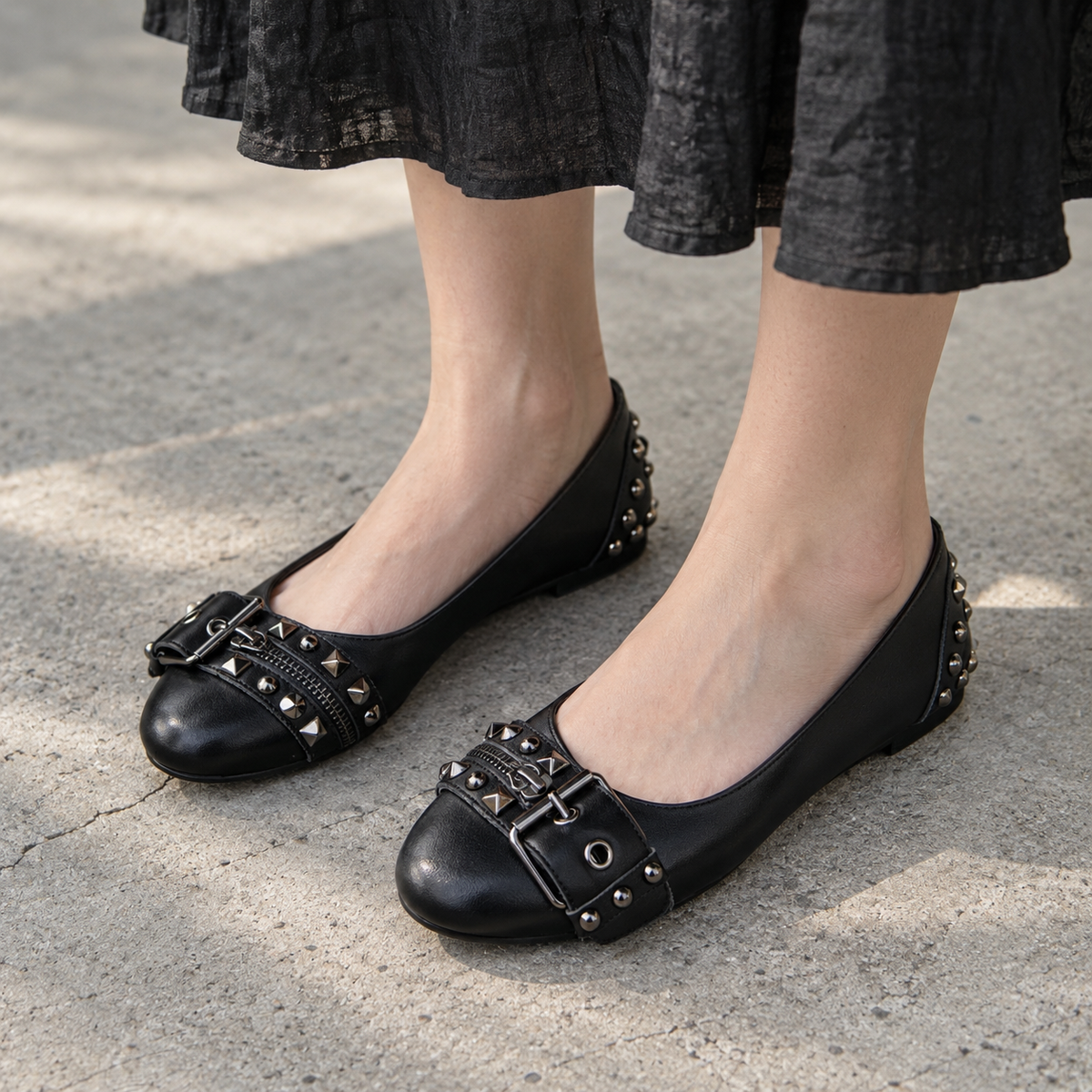 Nadine Women's Orthopedic Comfort Ballet Flats, Studded | Emory & Blanc