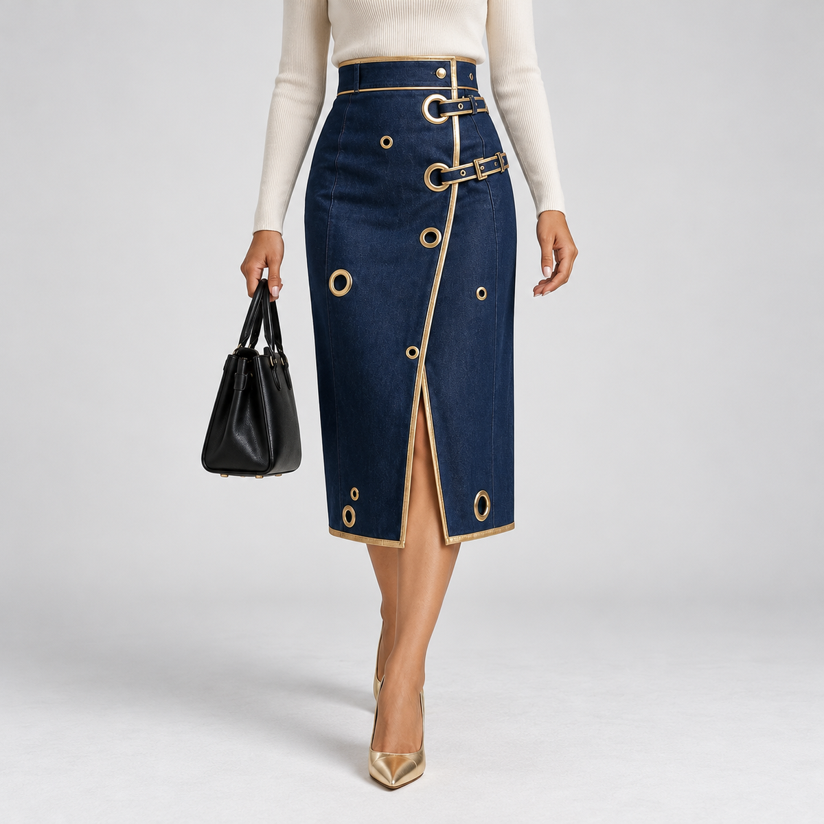 Nerine Comfort Wrap Midi Skirt | Emory & Blanc