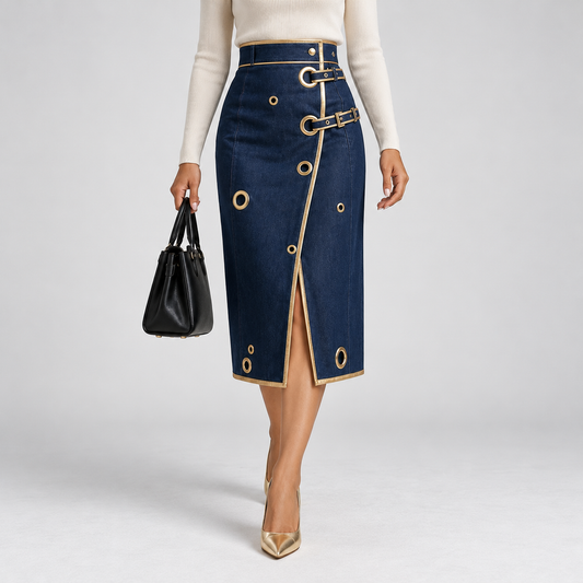 Nerine Comfort Wrap Midi Skirt | Emory & Blanc
