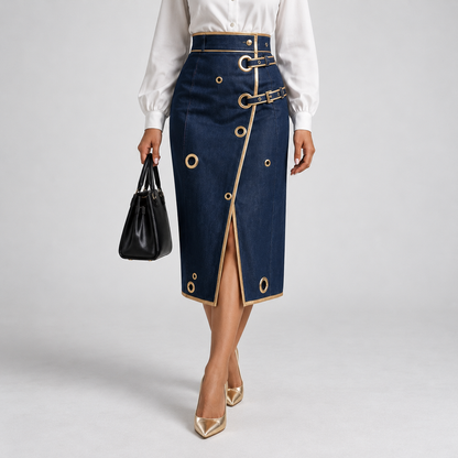 Nerine Comfort Wrap Midi Skirt | Emory & Blanc