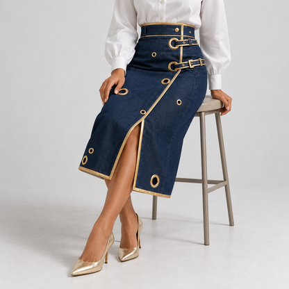 Nerine Comfort Wrap Midi Skirt | Emory & Blanc