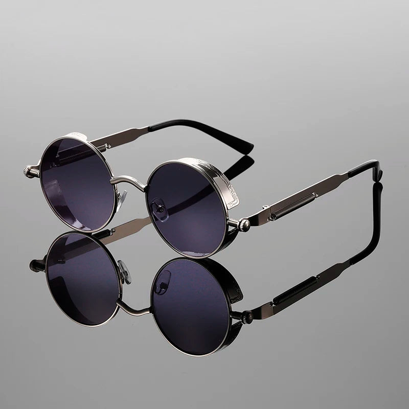 Nevin Lightweight Round Metal Sunglasses — Gray | Emory & Blanc