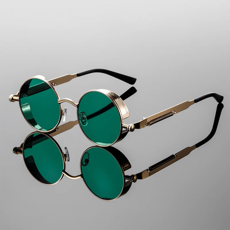 Nevin Lightweight Round Metal Sunglasses — Green | Emory & Blanc