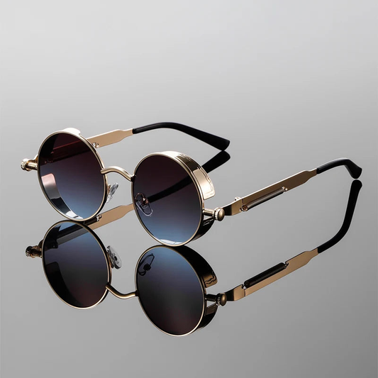 Nevin Lightweight Round Metal Sunglasses — Midnight Blue | Emory & Blanc