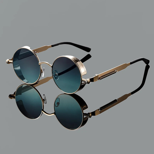 Nevin Lightweight Round Metal Sunglasses — Turquoise | Emory & Blanc