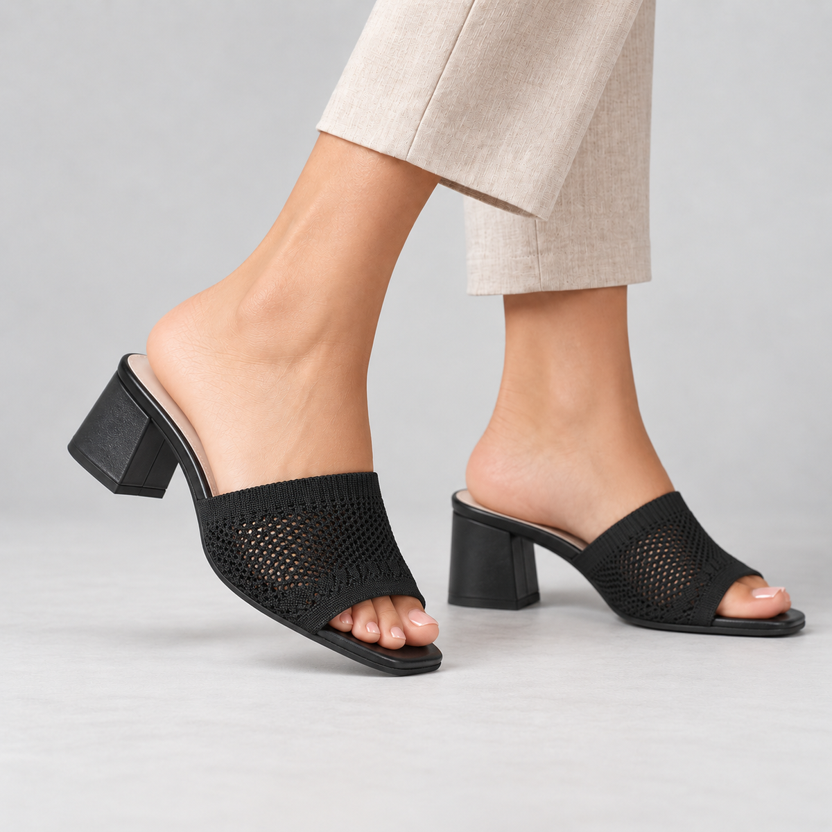 Nina Women's Everyday Comfort Block Heel Slides | Emory & Blanc