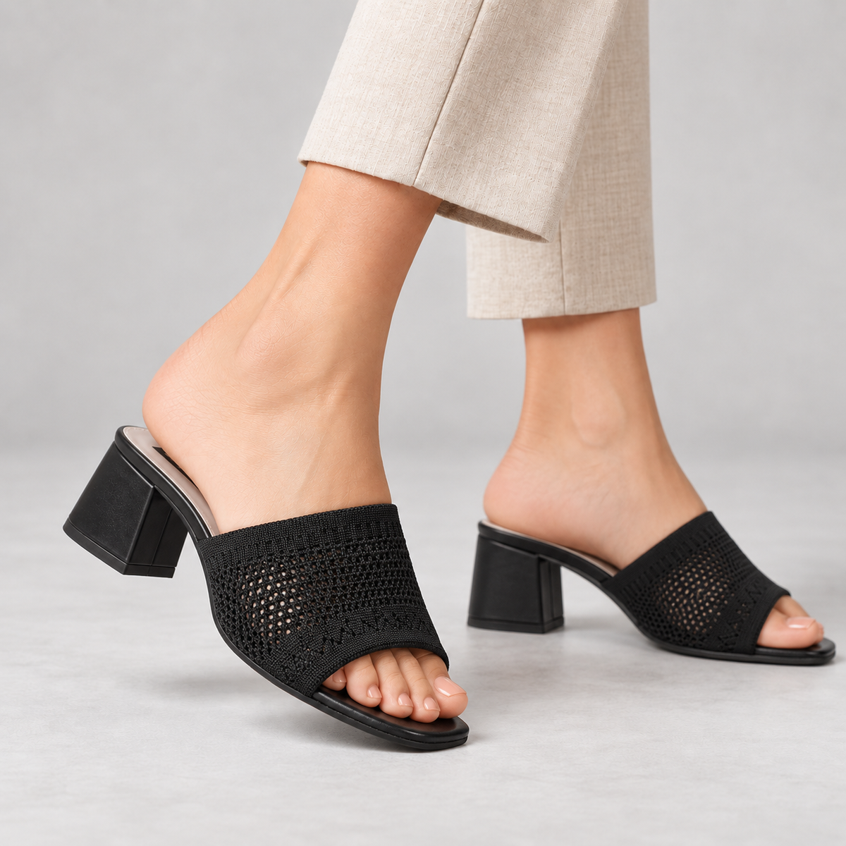 Nina Women's Everyday Comfort Block Heel Slides | Emory & Blanc