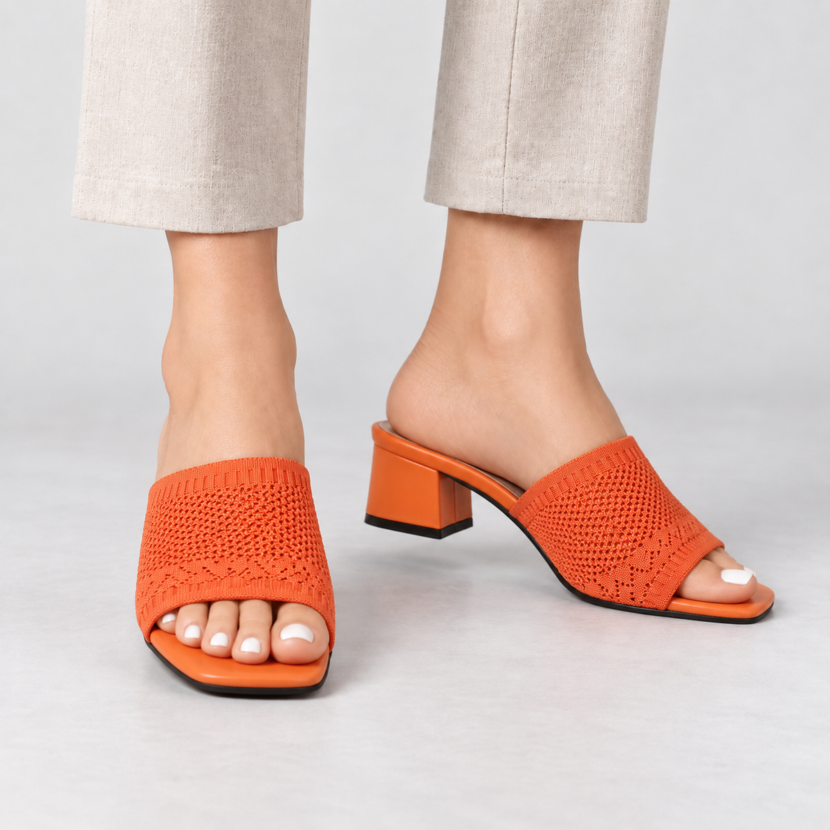 Nina Women's Everyday Comfort Block Heel Slides — Colour 6 | Emory & Blanc