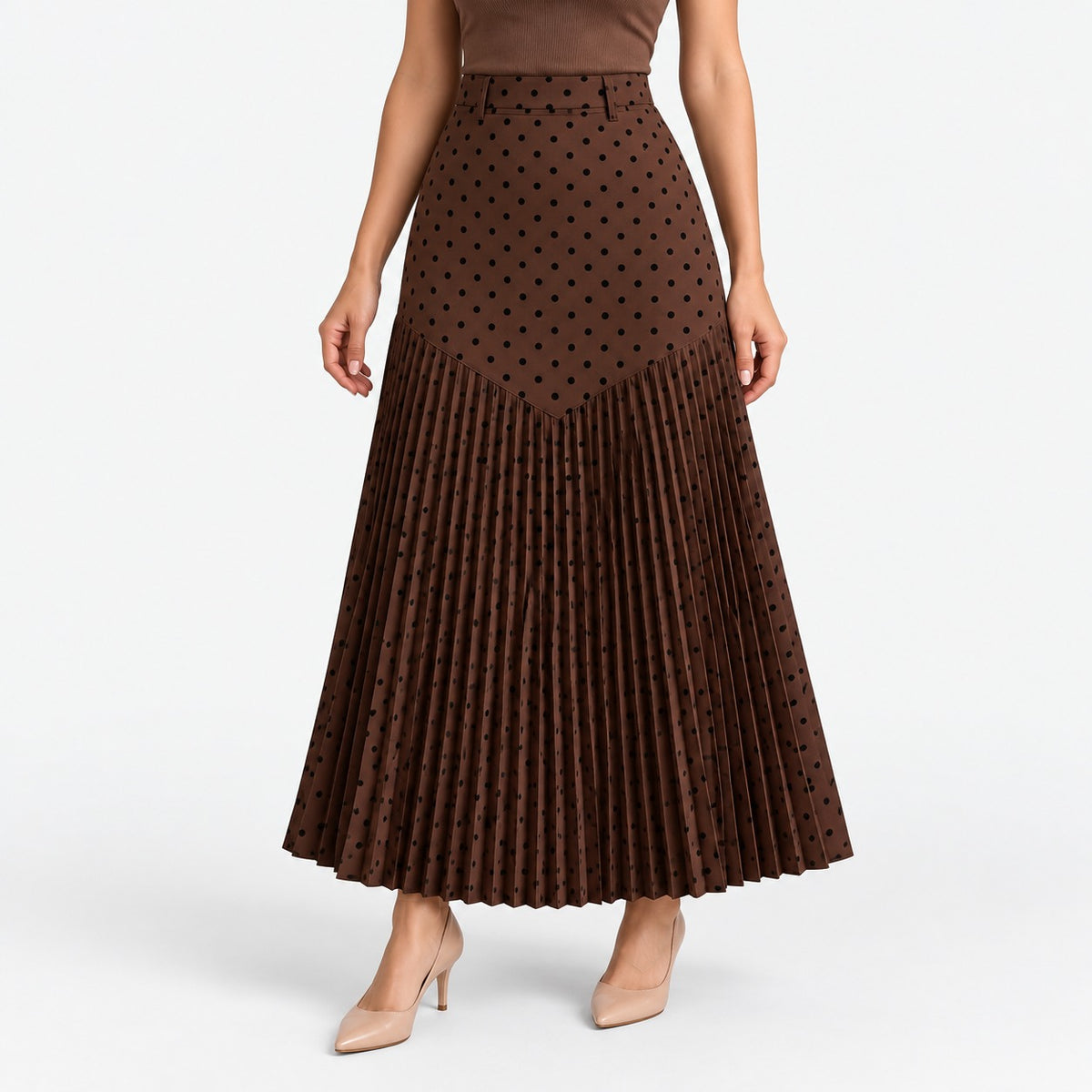 Noeline Soft Pleated Midi Skirt | Emory & Blanc