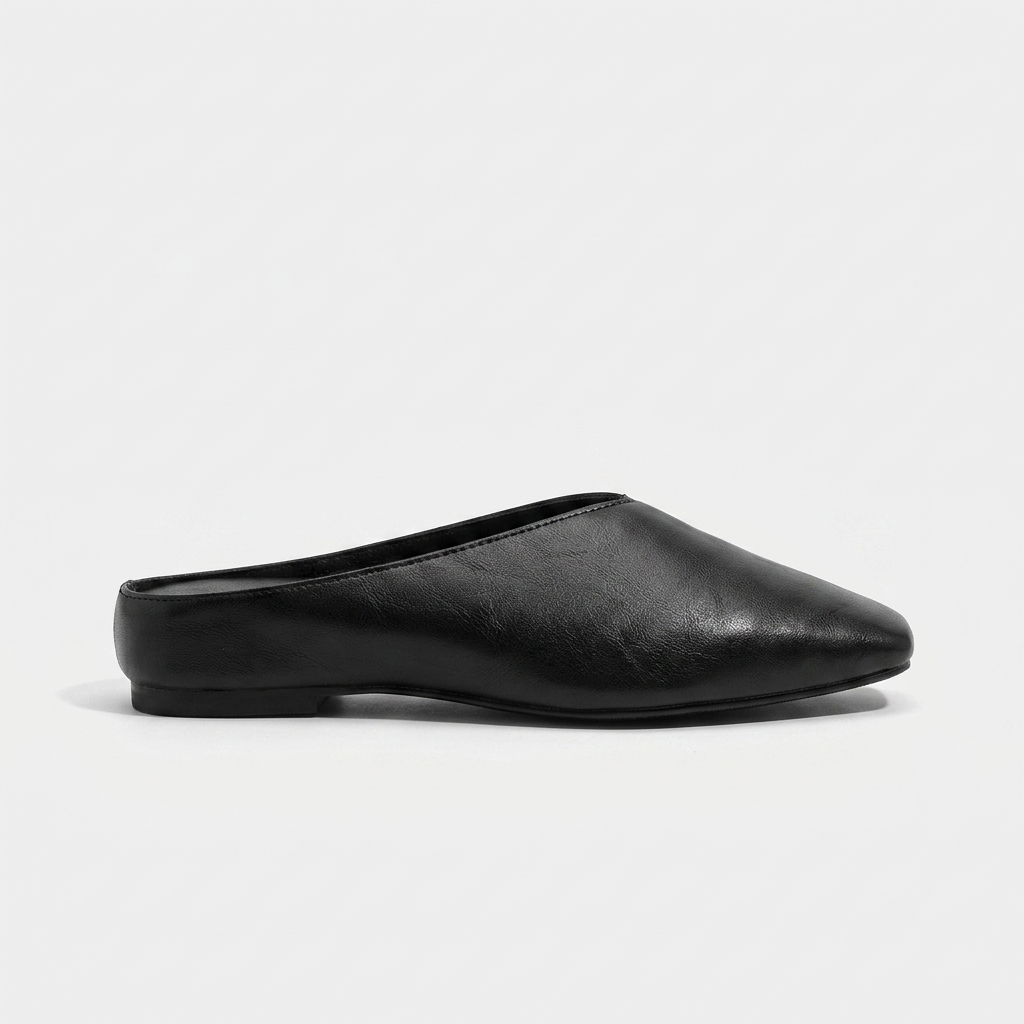 Noelle V-Cut Mule — Black | Emory & Blanc