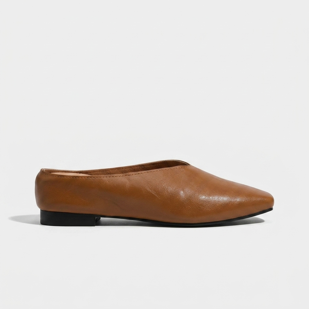 Noelle V-Cut Mule — Brown | Emory & Blanc