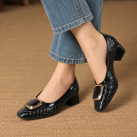 Norelle Comfort Buckle Block Heels | Emory & Blanc
