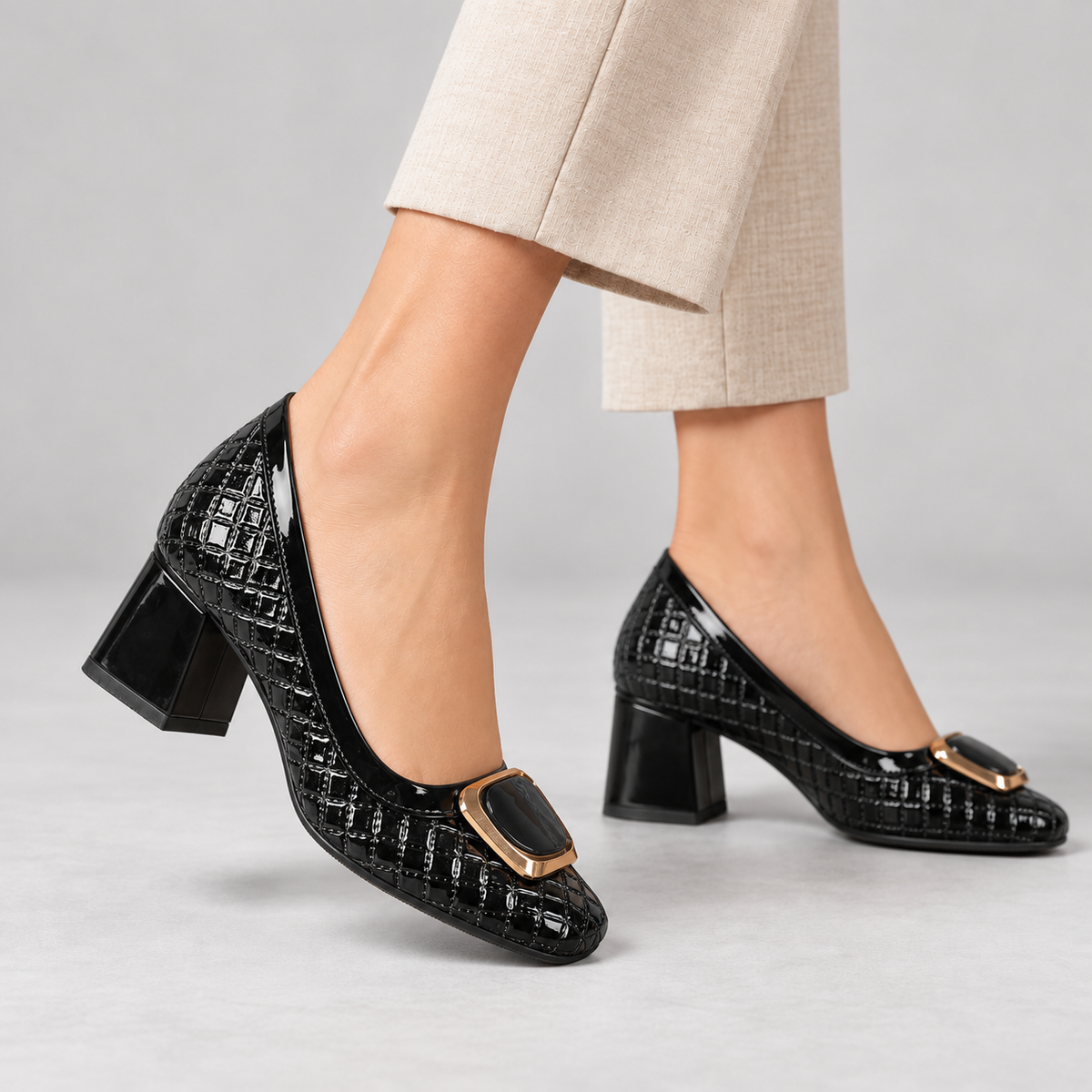 Norelle Comfort Buckle Block Heels | Emory & Blanc