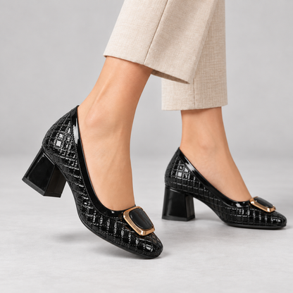 Norelle Comfort Buckle Block Heels | Emory & Blanc