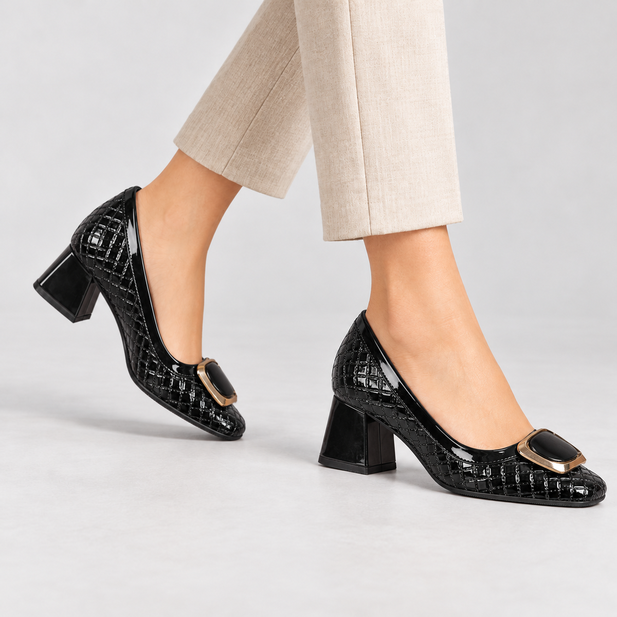 Norelle Comfort Buckle Block Heels | Emory & Blanc