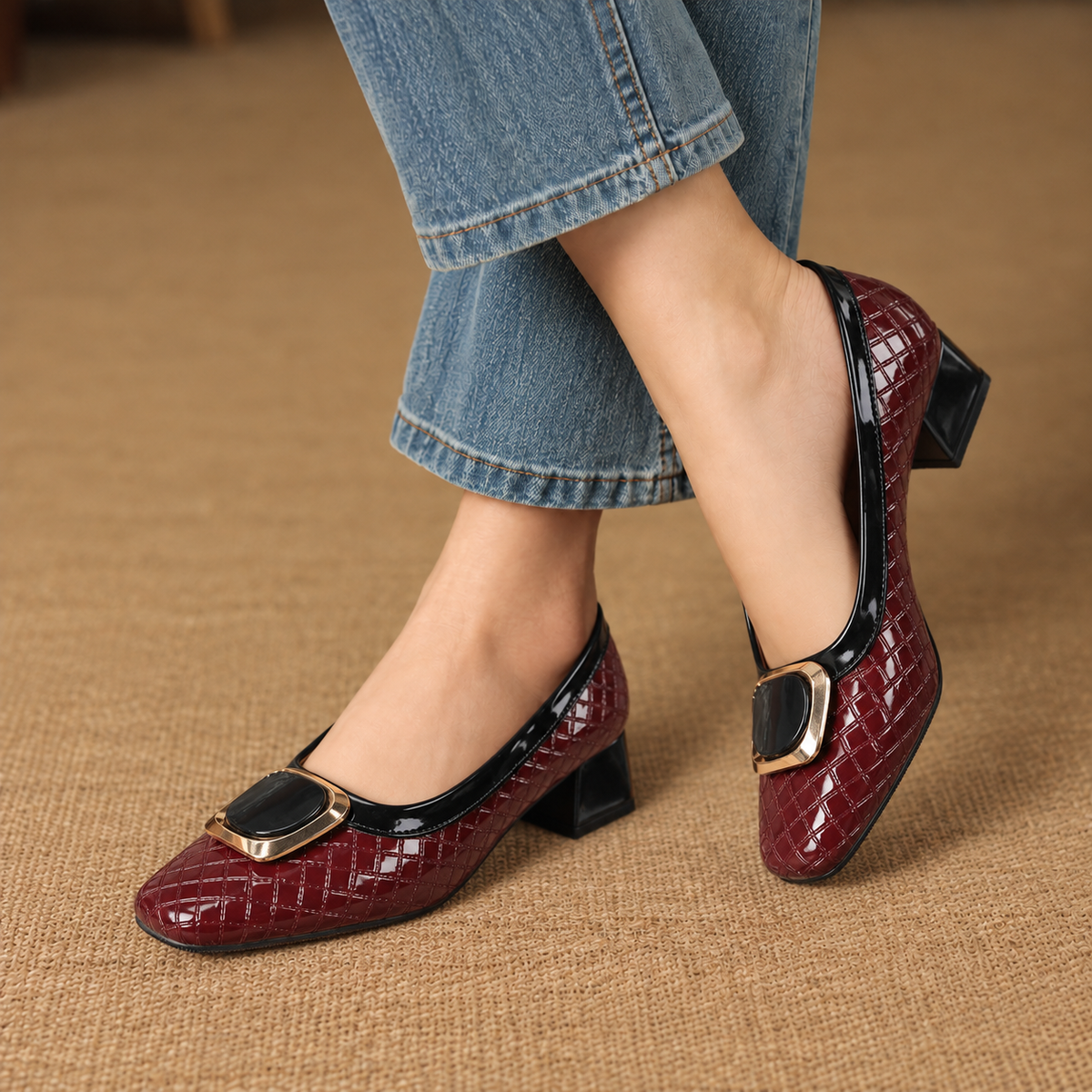 Norelle Comfort Buckle Block Heels | Emory & Blanc