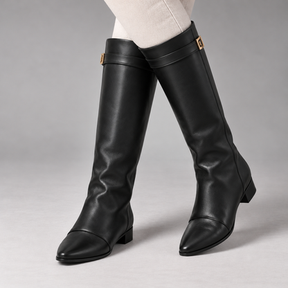 Octavia Relaxed Fit Knee-High Boots — Black | Emory & Blanc