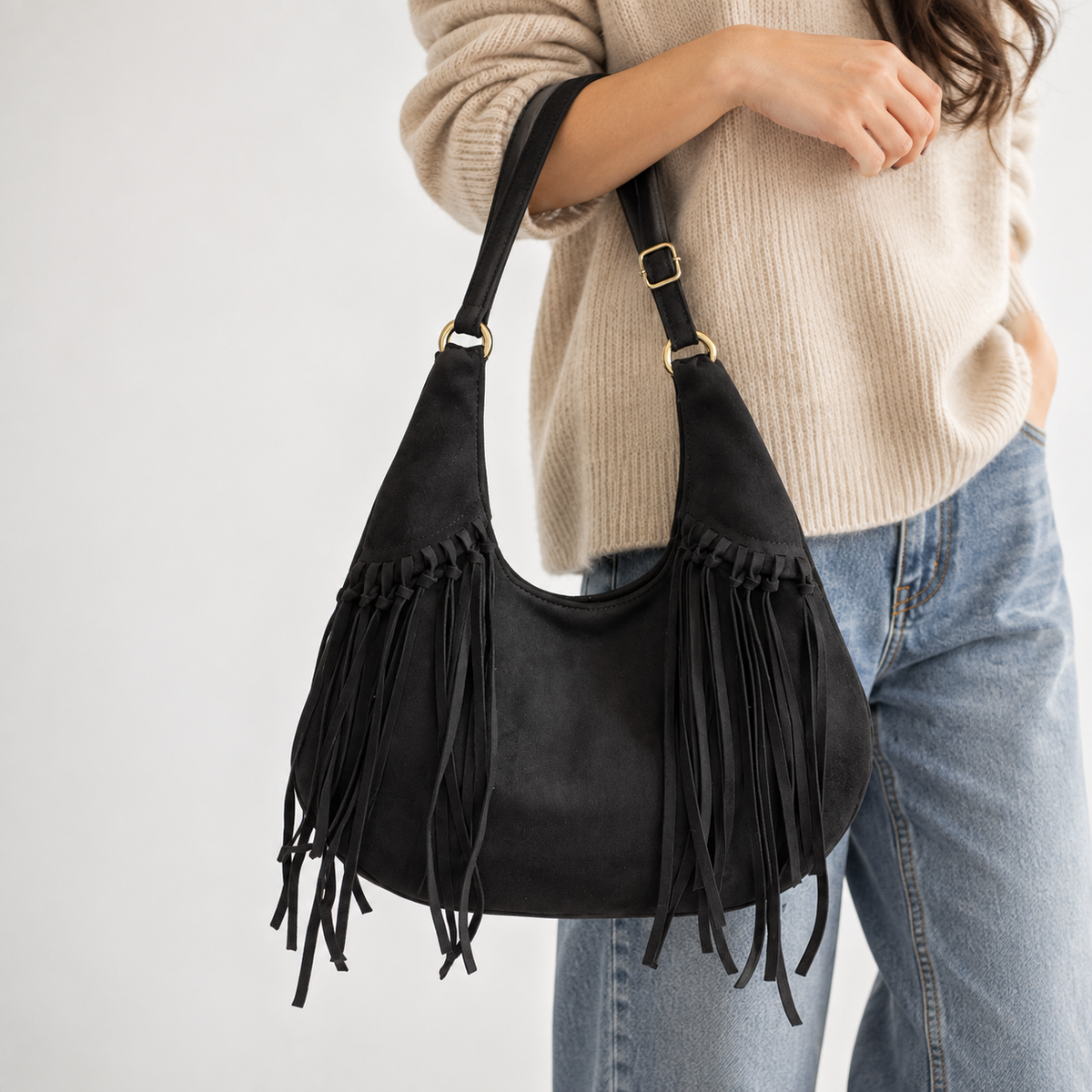 Odette Fringe Shoulder Bag | Emory & Blanc