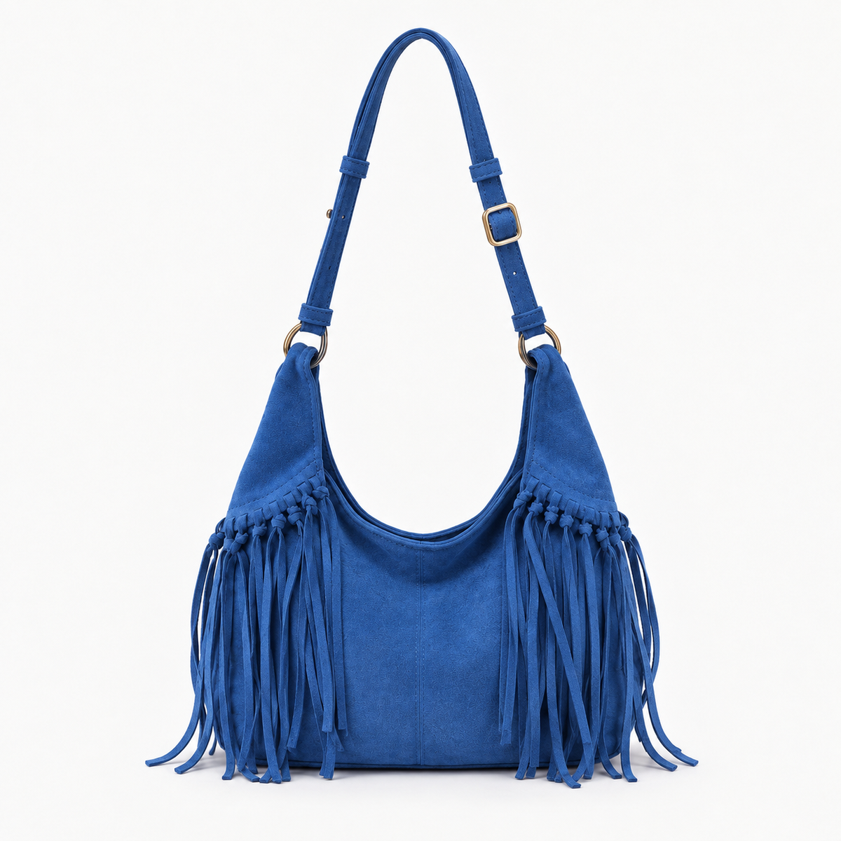 Odette Fringe Shoulder Bag — Blue | Emory & Blanc