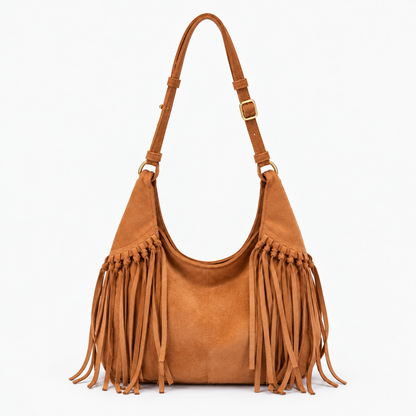 Odette Fringe Shoulder Bag — Brown | Emory & Blanc