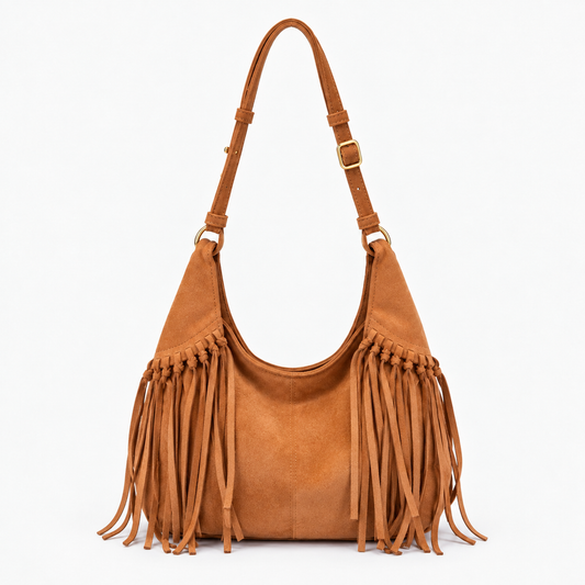 Odette Fringe Shoulder Bag — Brown | Emory & Blanc