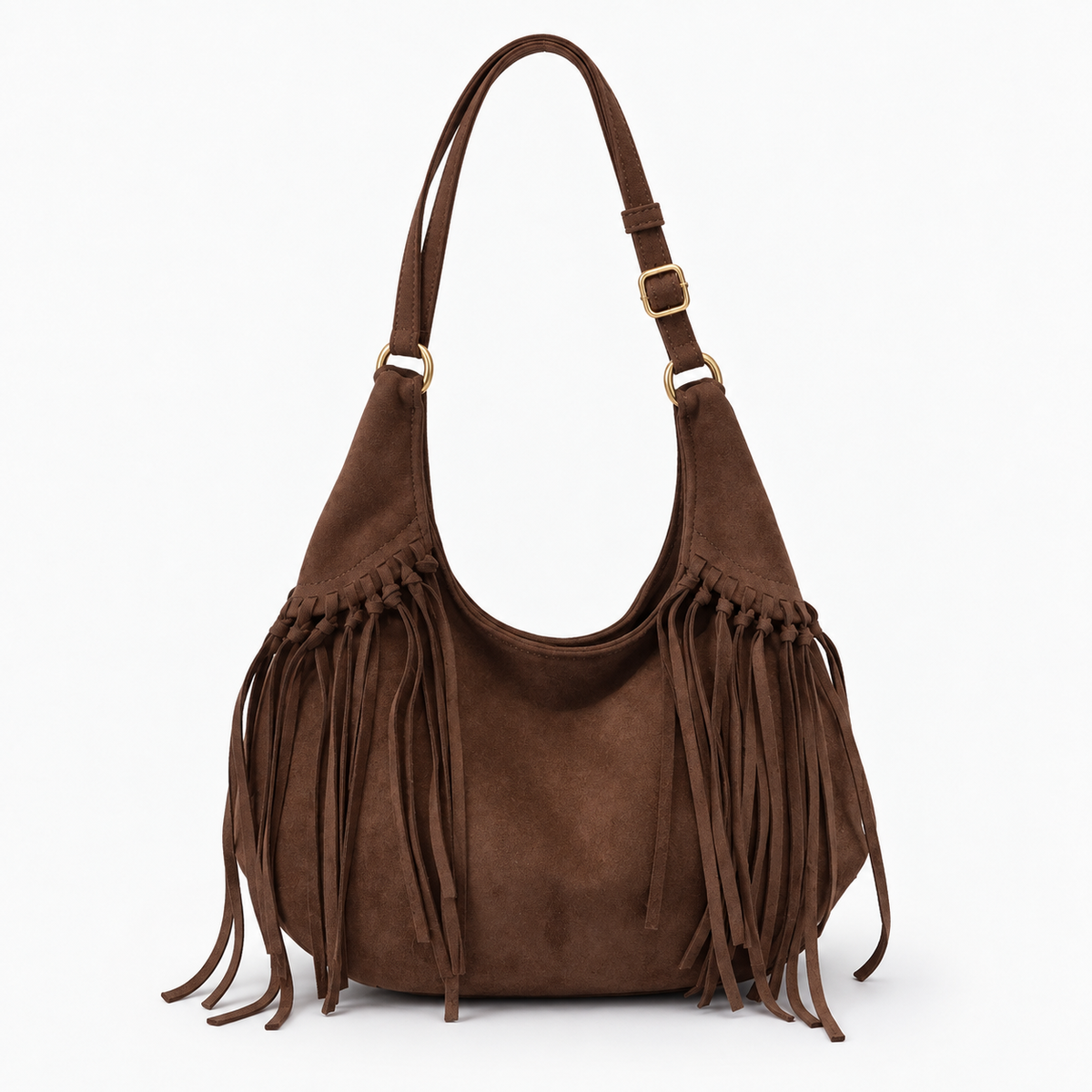 Odette Fringe Shoulder Bag — Dark Brown | Emory & Blanc