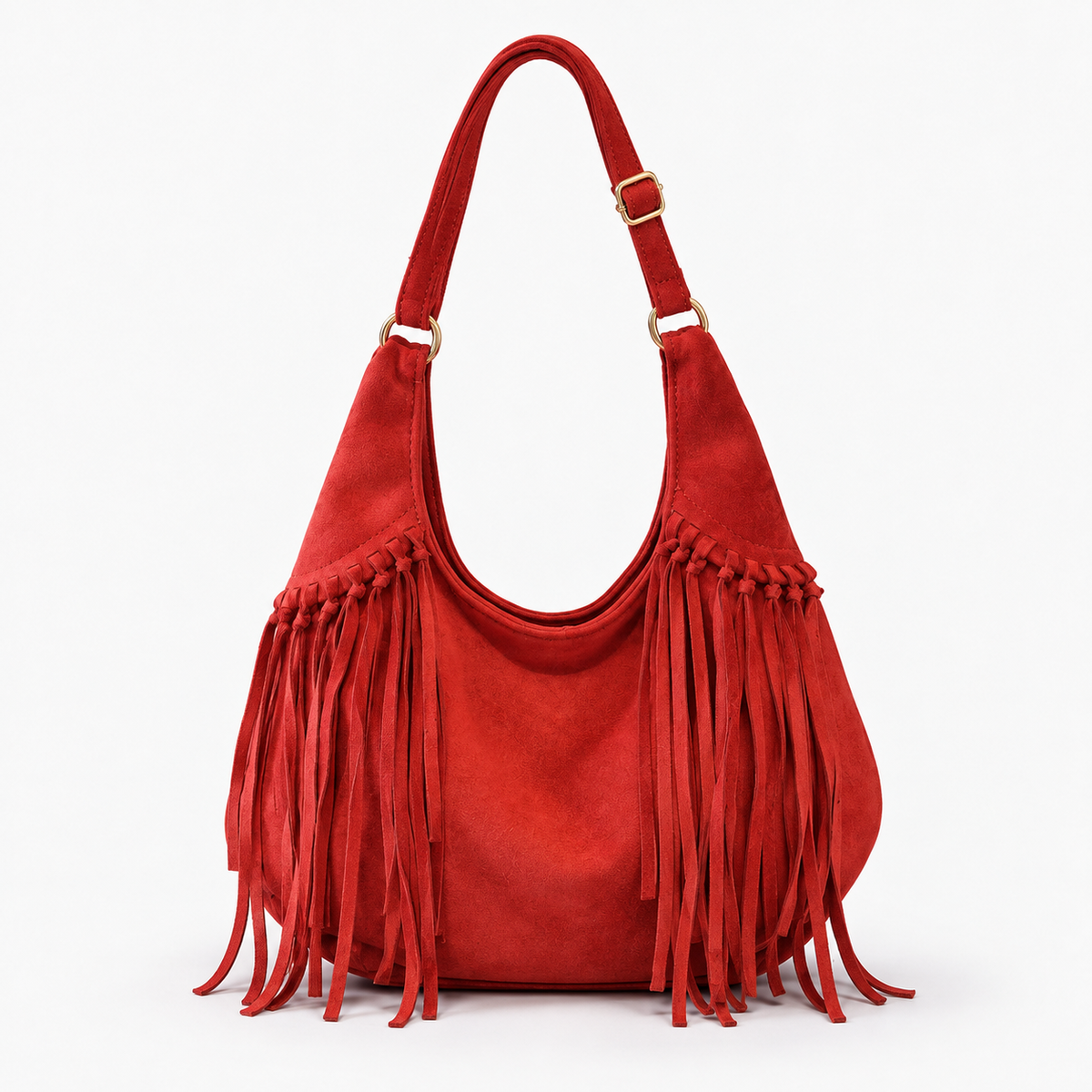 Odette Fringe Shoulder Bag — Red | Emory & Blanc