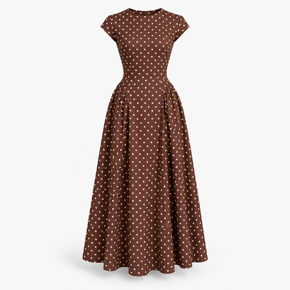Odile Comfort Polka Dot Dress, Cap Sleeve | Emory & Blanc