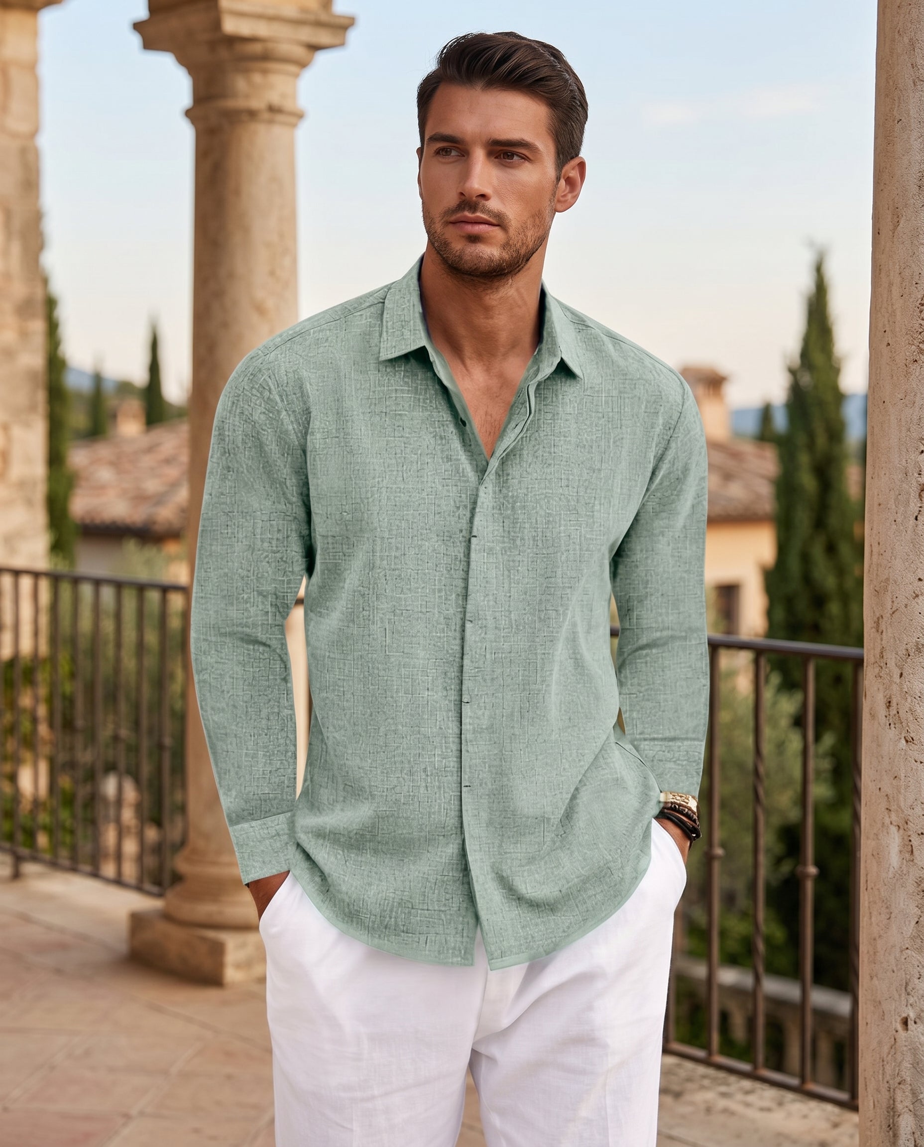 Oliver Heritage Long Sleeve on-model variant in Olive