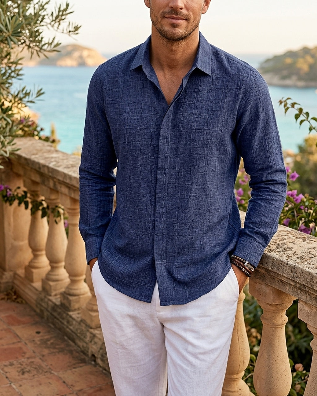 Oliver Heritage  – Long Sleeve lifestyle image villa terrace