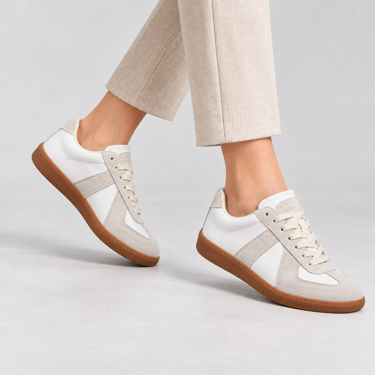 Ophelia Leather Low-Top Sneakers, Rounded Toe | Emory & Blanc