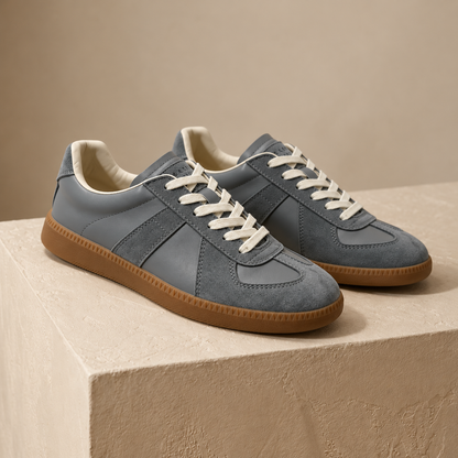 Ophelia Leather Low-Top Sneakers, Rounded Toe | Emory & Blanc