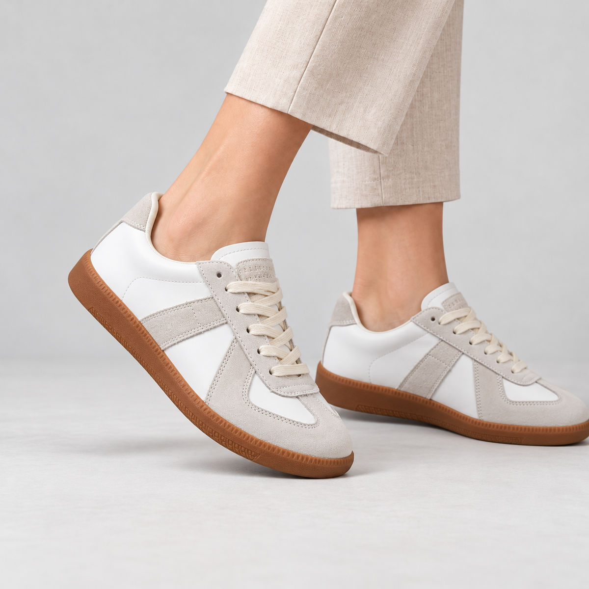 Ophelia Leather Low-Top Sneakers, Rounded Toe | Emory & Blanc