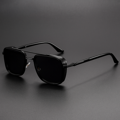 Orvin Lightweight Navigator Sunglasses — Full Black | Emory & Blanc