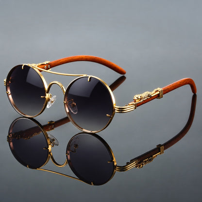 Palmer — Black Lens, Wood-Grain Arms | Emory & Blanc