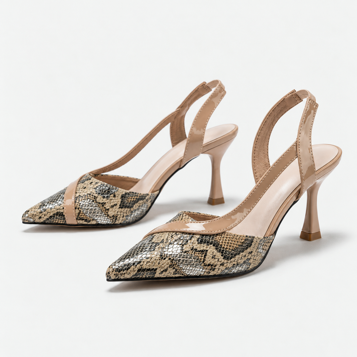 Paulette Stretch Slingback Heels | Emory & Blanc