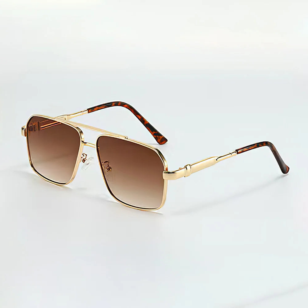 Paxton Lightweight Metal Aviator Sunglasses — Brown | Emory & Blanc