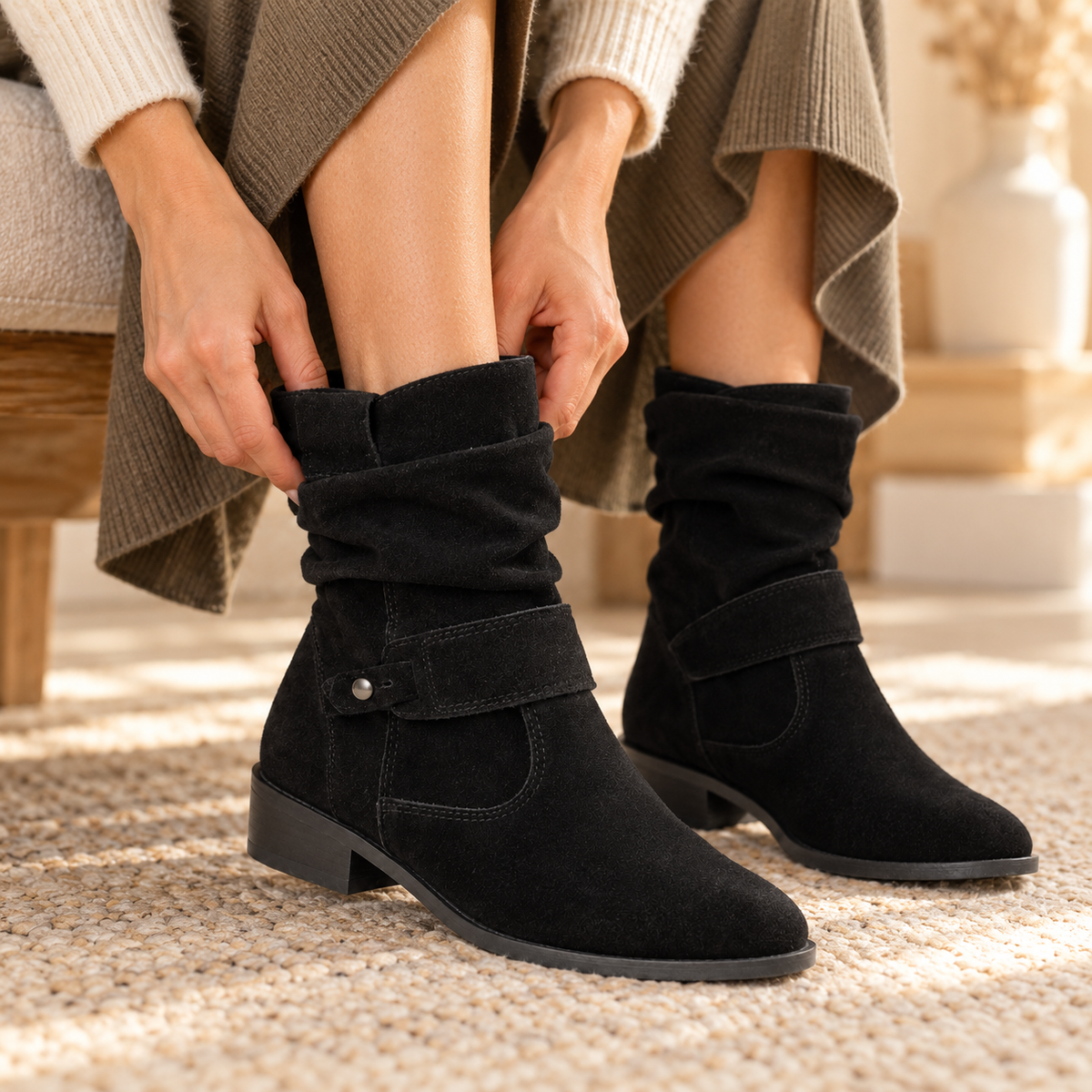 Perline Comfort Slouch Mid-Calf Boots | Emory & Blanc