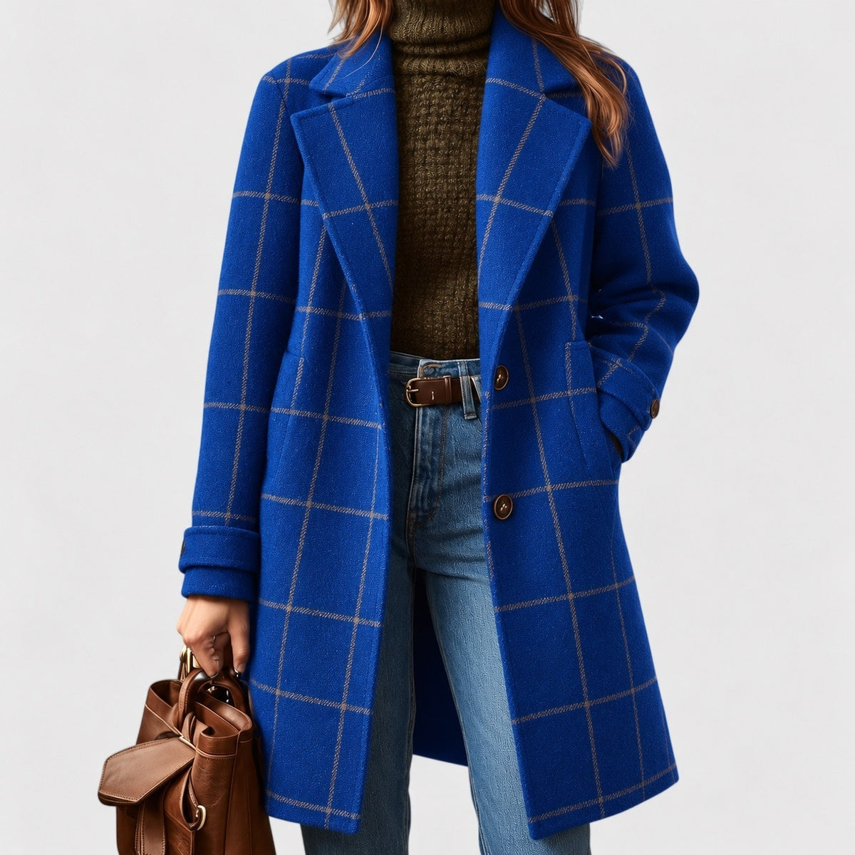 Philippa Relaxed Fit Coat — Blue | Emory & Blanc