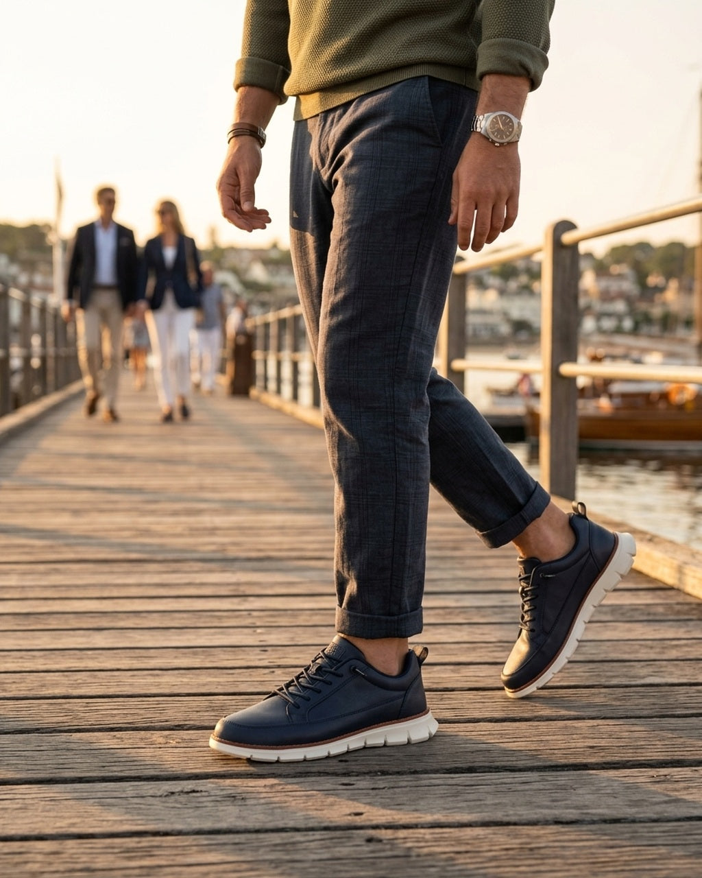 Pierre Sneaker lifestyle image coastal boardwalk