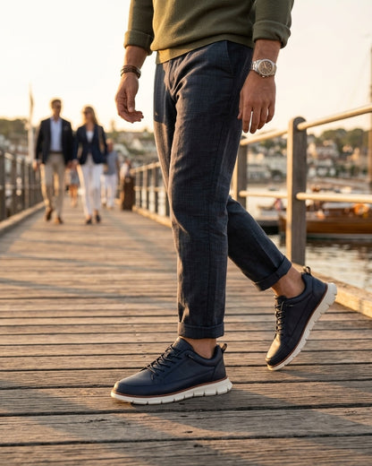 Pierre Sneaker lifestyle image coastal boardwalk