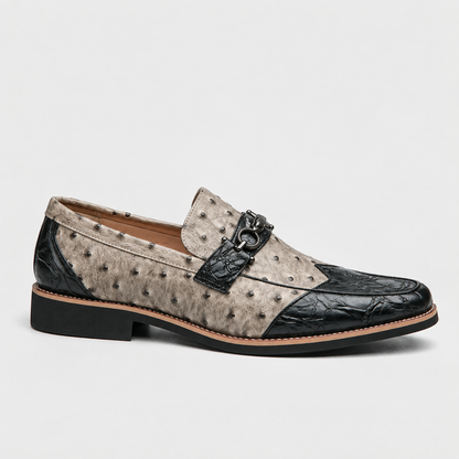 Porter Easy Slip-On Dress Loafers — Black / Beige | Emory & Blanc