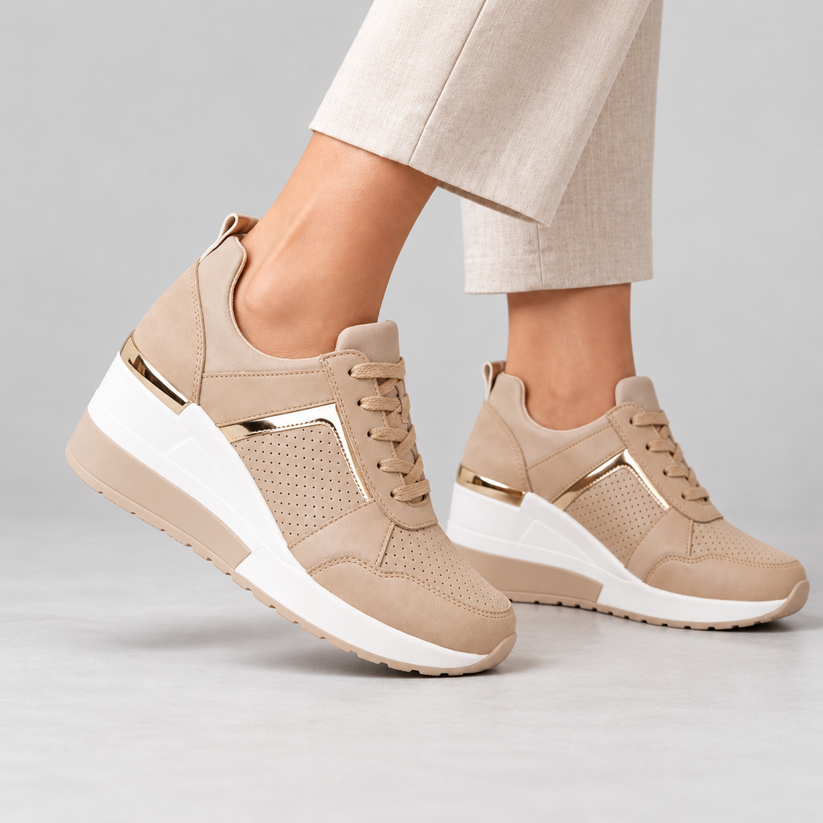Rochelle Breathable Wedge Sneakers | Emory & Blanc