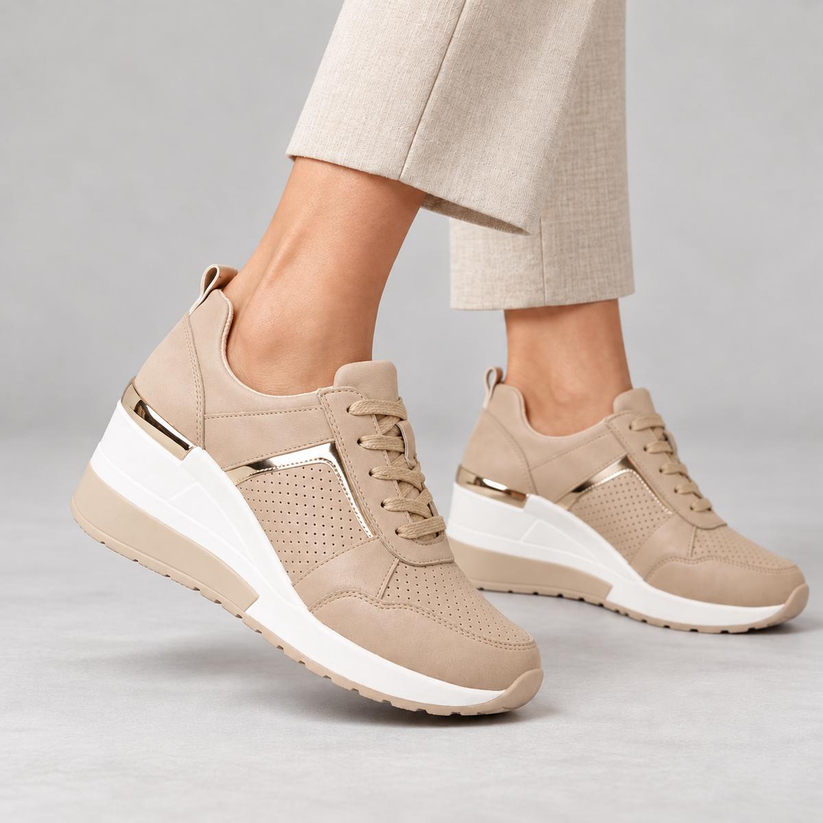 Rochelle Breathable Wedge Sneakers | Emory & Blanc