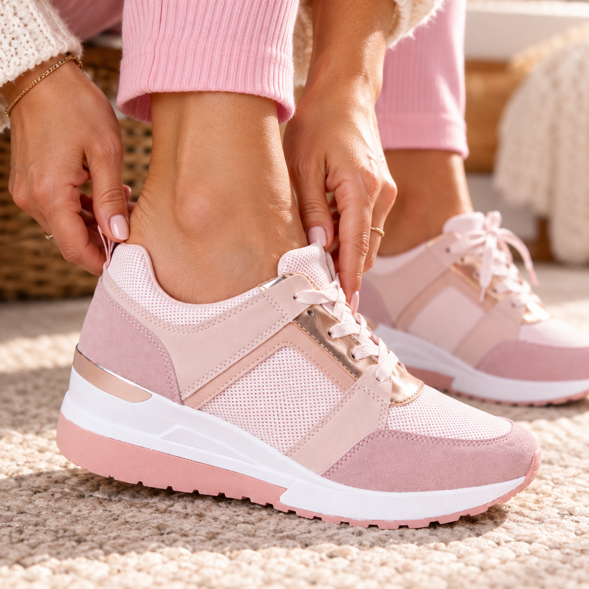 Rochelle Breathable Wedge Sneakers | Emory & Blanc