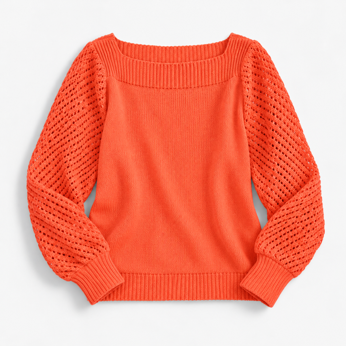 Romane Soft Square-Neck Sweater, Airy Sleeves | Emory & Blanc