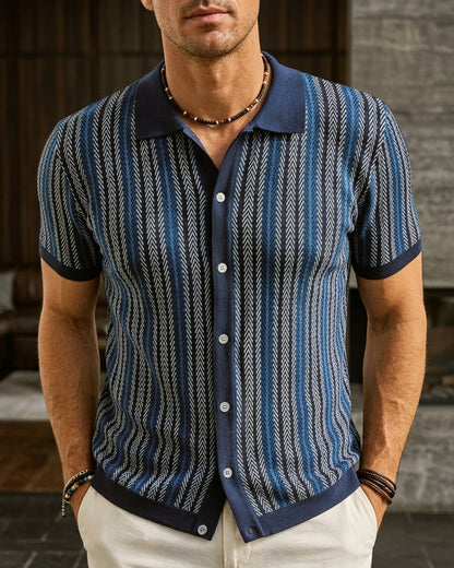 Emory & Blanc romano button up variant coastal blue 01