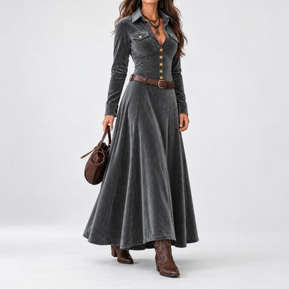 Romy Soft Maxi Dress, Button-Front | Emory & Blanc