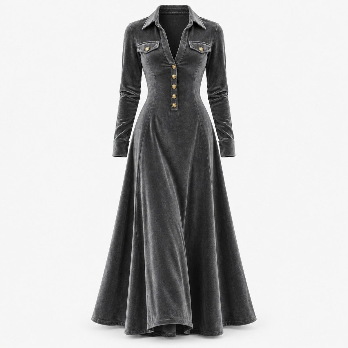 Romy Soft Maxi Dress, Button-Front | Emory & Blanc
